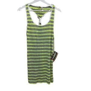 Lagaci NWT razor back beach dress green gray medium swim cover up workout